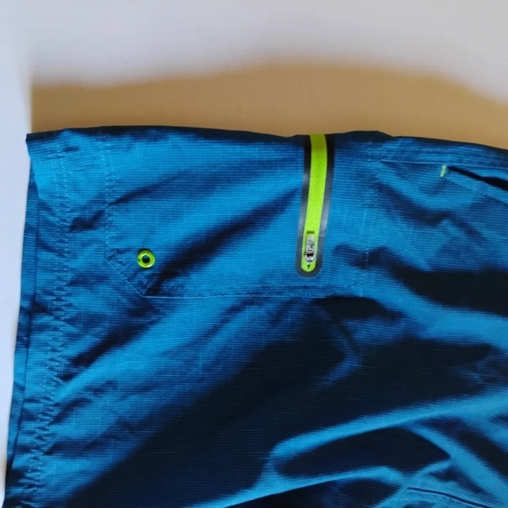 ZeroXposur‎ Blue Swim Trunks with Neon Accents